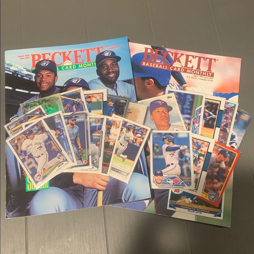 Toronto Blue Jays 20 Card Collection World Series & 1993 Beckett Magazines!!